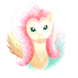 Size: 1600x1600 | Tagged: safe, artist:hakasart, imported from derpibooru, fluttershy, pegasus, pony, bust, female, mare, portrait, solo, wings