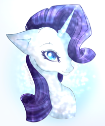 Size: 1600x1920 | Tagged: safe, artist:hakasart, imported from derpibooru, rarity, pony, unicorn, bust, female, horn, mare, portrait, solo