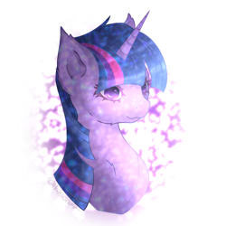 Size: 1080x1080 | Tagged: safe, artist:hakasart, imported from derpibooru, twilight sparkle, pony, unicorn, bust, female, horn, mare, portrait, solo