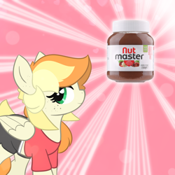 Size: 4096x4096 | Tagged: safe, artist:sodapop sprays, imported from derpibooru, oc, oc only, oc:sodapop sprays, pegasus, pony, blushing, bootleg, clothes, eye clipping through hair, meme, nut master, shirt, show accurate, solo