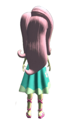 Size: 477x751 | Tagged: safe, artist:petrmhd, imported from derpibooru, fluttershy, human, equestria girls, 3d, female, rear view, simple background, transparent background