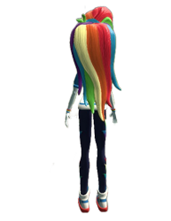 Size: 477x619 | Tagged: safe, artist:petrmhd, imported from derpibooru, rainbow dash, equestria girls, 3d, female, rear view, simple background, solo, transparent background