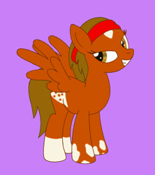 Size: 1245x1403 | Tagged: safe, artist:sin-r, imported from derpibooru, oc, oc only, oc:lozen, pegasus, pony, female, grin, headband, human to pony, mare, simple background, smiling, solo, transformation, transformation sequence