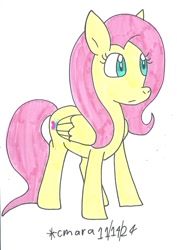 Size: 794x1120 | Tagged: safe, artist:cmara, imported from derpibooru, fluttershy, pegasus, female, simple background, solo, white background