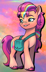 Size: 440x680 | Tagged: safe, artist:byefella, imported from derpibooru, sunny starscout, earth pony, pony, alternate design, female, g5, mane stripe sunny, mare, redesign, solo