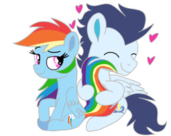 Size: 1280x1019 | Tagged: safe, artist:mrsdashskies, imported from derpibooru, rainbow dash, soarin', pegasus, pony, female, male, mare, shipping, soarindash, stallion, straight