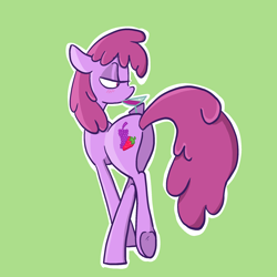 Size: 2048x2048 | Tagged: safe, artist:pfeffaroo, imported from derpibooru, berry punch, berryshine, earth pony, pony, alcohol, berry butt, blushing, butt, drink, drinking, drunk, female, high res, lidded eyes, mare, martini glass, plot, solo, underhoof