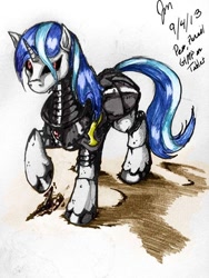 Size: 540x720 | Tagged: safe, artist:hairezz, imported from derpibooru, shining armor, earth pony, pony, robot, robot pony, 2013, old art