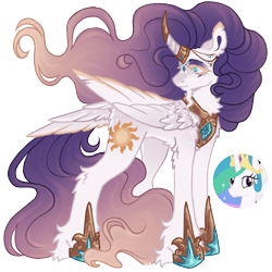 Size: 1000x1000 | Tagged: safe, artist:kazmuun, imported from derpibooru, princess celestia, alicorn, pony, series:kazmuun's drawing every pony, alternate design, simple background, solo, tail, tail feathers, transparent background