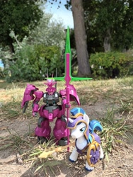 Size: 3000x4000 | Tagged: safe, artist:dingopatagonico, imported from derpibooru, shining armor, unicorn, guardians of harmony, guel's dilanza mobile suit, gundam, horn, photo, toy