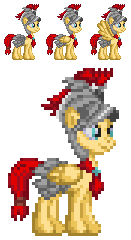 Size: 131x240 | Tagged: safe, artist:akumath, imported from derpibooru, flash magnus, pegasus, pony, armor, digital art, helmet, male, pixel art, simple background, solo, sprite, stallion, transparent background