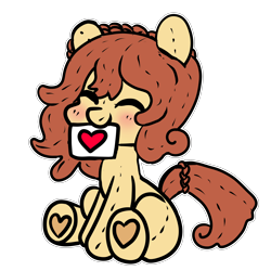 Size: 3508x3508 | Tagged: safe, artist:anykoe, imported from derpibooru, oc, oc only, oc:sea breeze, braid, commission, heart, plishie, smiling, ych result