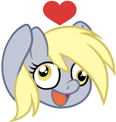 Size: 738x771 | Tagged: safe, artist:luminairous, imported from derpibooru, derpy hooves, pegasus, pony, bust, derp, emotes, female, floating heart, heart, mare, portrait, simple background, solo, transparent background, zine:equestria escapades