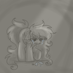 Size: 600x600 | Tagged: safe, artist:php193, imported from derpibooru, oc, oc:delirium, earth pony, crying, sad, solo, vent art