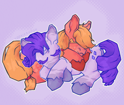 Size: 1280x1080 | Tagged: safe, artist:cookiedough, imported from derpibooru, applejack, rarity, earth pony, pony, unicorn, duo, female, horn, lesbian, lying down, lying on top of someone, mare, rarijack, shipping, signature, simple background, sleeping, solo, unshorn fetlocks