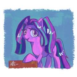 Size: 3200x3200 | Tagged: safe, artist:boxwari, imported from derpibooru, aria blaze, earth pony, pony, equestria girls ponified, female, high res, looking at you, mare, ponified, signature, solo