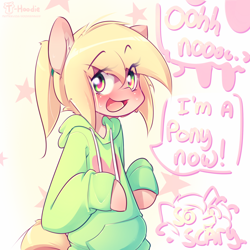 Size: 2222x2222 | Tagged: safe, artist:hoodie, imported from derpibooru, oc, anthro, anthro oc, clothes, femboy, hoodie, male, saffe, speech bubble