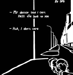 Size: 718x743 | Tagged: safe, artist:dpg, imported from derpibooru, oc, oc only, oc:rescue mushroom, bat pony, earth pony, pony, black and white, black background, depressed, dialogue, grayscale, minimalist, modern art, monochrome, relationship, simple background