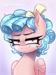 Size: 2229x3000 | Tagged: safe, artist:opal_radiance, imported from derpibooru, cozy glow, pegasus, pony, female, looking at you, smiling, smirk, smug, solo