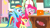 Size: 1920x1080 | Tagged: artist needed, safe, apple bloom, pinkie pie, rainbow dash, computer, disgusted, laptop computer, sugarcube corner, tongue out, uvula