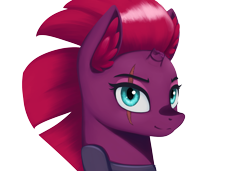 Size: 2500x1710 | Tagged: safe, artist:mrscroup, imported from derpibooru, fizzlepop berrytwist, tempest shadow, unicorn, equestria at war mod, armor, broken horn, ear fluff, horn, scar, simple background, solo, transparent background