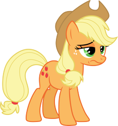 Size: 3000x3206 | Tagged: safe, artist:cloudy glow, imported from derpibooru, applejack, earth pony, pony, bored, female, simple background, solo, transparent background, vector