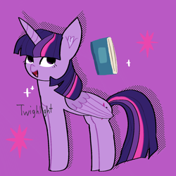 Size: 1280x1280 | Tagged: safe, imported from derpibooru, twilight sparkle, alicorn, pony, book, open mouth, twilight sparkle (alicorn), wings