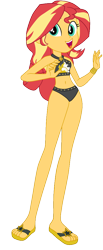 Size: 422x1024 | Tagged: safe, artist:megalayed, imported from derpibooru, sunset shimmer, human, equestria girls, clothes, happy, simple background, solo, swimsuit, transparent background