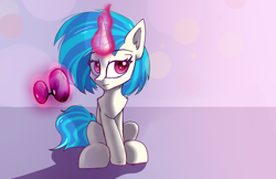 Size: 1980x1280 | Tagged: safe, artist:rainydark, imported from derpibooru, dj pon-3, vinyl scratch, unicorn, digital art, horn, shadow, solo