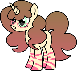 Size: 546x502 | Tagged: safe, artist:lonstecation, imported from derpibooru, oc, oc only, oc:wuhnea, pony, unicorn, zebra, female, glasses, horn, mare, png, simple background, solo, standing, transparent background, zebrapony