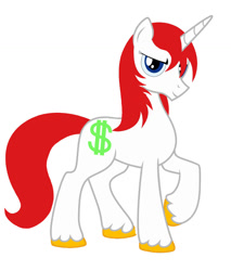 Size: 931x1094 | Tagged: safe, artist:kingofmlp, artist:liamkeel, oc, oc:lmoney, oc:prince little money, celestia child, celestia son, creator:liamkeel, handsome, l money, l. money, lmoney, male, money family red hair, money family red mane, prince little money, prince little sun money i., reboot, stallion, 👑🦄♥️🤍💄🦑