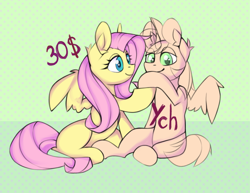 Size: 2071x1602 | Tagged: safe, artist:twistytwee, imported from derpibooru, fluttershy, oc, pegasus, canon x oc, commission, commission open, cute, date, dating, duo, happy, hooves, in love, looking at each other, looking at someone, love, lovers, pair, shipping, sitting, smiling, smiling at each other, your character here