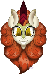 Size: 1938x3045 | Tagged: safe, artist:acidigon, imported from derpibooru, autumn blaze, kirin, bust, portrait, simple background, solo, transparent background