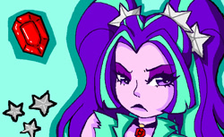 Size: 711x434 | Tagged: safe, artist:doctordaisydoll, imported from derpibooru, aria blaze, human, equestria girls, animal jam, aria blaze is not amused, bust, female, gem, humanized, solo, unamused