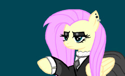 Size: 711x434 | Tagged: safe, artist:ravyn425, imported from derpibooru, fluttershy, pegasus, pony, animal jam, female, fluttergoth, mare, solo