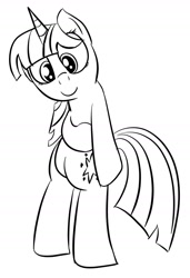 Size: 1247x1821 | Tagged: safe, artist:cant1n11, imported from derpibooru, twilight sparkle, bipedal, grayscale, monochrome