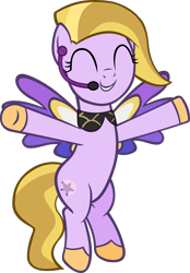 Size: 3601x5173 | Tagged: safe, artist:ironm17, imported from derpibooru, pegasus, pony, dazzle feather, eyes closed, flying, g5, g5 to g4, generation leap, grin, microphone, simple background, smiling, solo, transparent background, vector