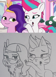 Size: 1015x1383 | Tagged: safe, artist:tom artista, edit, edited screencap, imported from derpibooru, screencap, pipp petals, zipp storm, cat, pegasus, pony, adorapipp, adorazipp, catified, cute, duo, expressions, facial expressions, female, g5, it's t.u.e.s. day, mare, my little pony: tell your tale, paws, royal sisters (g5), screencap reference, siblings, sisters, sketch, species swap, touching, traditional art