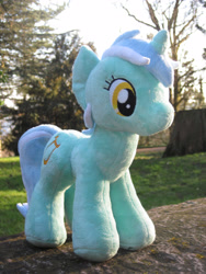 Size: 3000x4000 | Tagged: safe, imported from derpibooru, lyra heartstrings, pony, unicorn, horn, irl, outdoors, photo, plushie