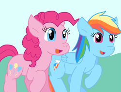 Size: 1031x783 | Tagged: safe, artist:cmara, imported from derpibooru, pinkie pie, rainbow dash, earth pony, pegasus, pony, duo, duo female, female