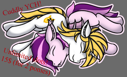 Size: 3862x2330 | Tagged: safe, artist:sroka001, imported from derpibooru, oc, oc:plum taffy, oc:srok, pony, unicorn, commission, cuddling, horn, simple background, sleeping, transparent background, your character here