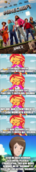 Size: 500x2365 | Tagged: safe, edit, edited screencap, imported from derpibooru, screencap, sunset shimmer, a minecraft movie, comic, digimon, kari kamiya, minecraft, screencap comic, singing, song reference, spanish