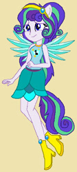 Size: 248x552 | Tagged: safe, artist:rosefang16, imported from derpibooru, oc, oc only, equestria girls, crystal guardian, ponied up, simple background, solo, yellow background