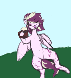 Size: 1597x1757 | Tagged: safe, artist:moonshinedusk, imported from derpibooru, oc, pegasus, pony, colored, commission, drink, drinking, flat colors, simple background, ych example, your character here