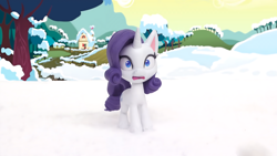 Size: 3840x2160 | Tagged: safe, imported from derpibooru, screencap, rarity, pony, unicorn, my little pony: pony life, my little pony: stop motion short, horn, snow, solo