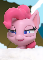 Size: 956x1332 | Tagged: safe, imported from derpibooru, screencap, pinkie pie, earth pony, pony, my little pony: pony life, my little pony: stop motion short, bust, cropped, narrowed eyes, snow, solo