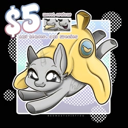 Size: 2000x2000 | Tagged: safe, artist:somestupidfrog, artist:somestupidphrog, imported from derpibooru, banana, chibi, commission, food, your character here