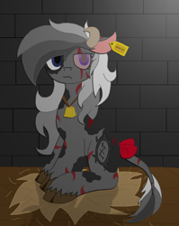 Size: 3120x3928 | Tagged: safe, artist:darkest_light, imported from derpibooru, oc, cow, pony, blind eye