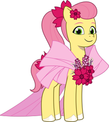 Size: 3101x3472 | Tagged: safe, imported from derpibooru, earth pony, pony, .ai available, .svg available, female, g5, mare, my little pony: tell your tale, official, posey bloom, simple background, smiling, solo, svg, the petal gala, transparent background, unshorn fetlocks, vector