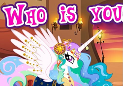 Size: 507x354 | Tagged: safe, imported from derpibooru, princess celestia, alicorn, pony, clothes, cropped, english, female, gameloft, grammar error, horn, looking at you, mare, meme, question, shire lanka, solo, spread wings, tail, text, wings, wow! glimmer